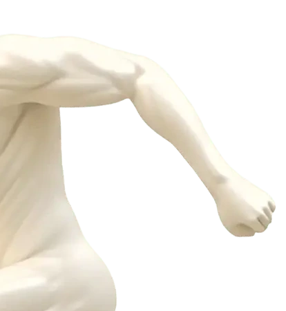 Arm model highlighting the shoulder, elbow, forearm, wrist, and hand areas we treat